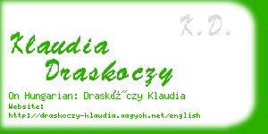 klaudia draskoczy business card